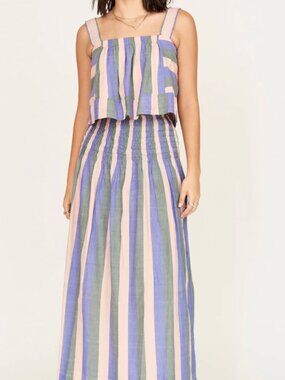 NWT MIRTH Monaco Tank Carnival Stripe Cotton Top L